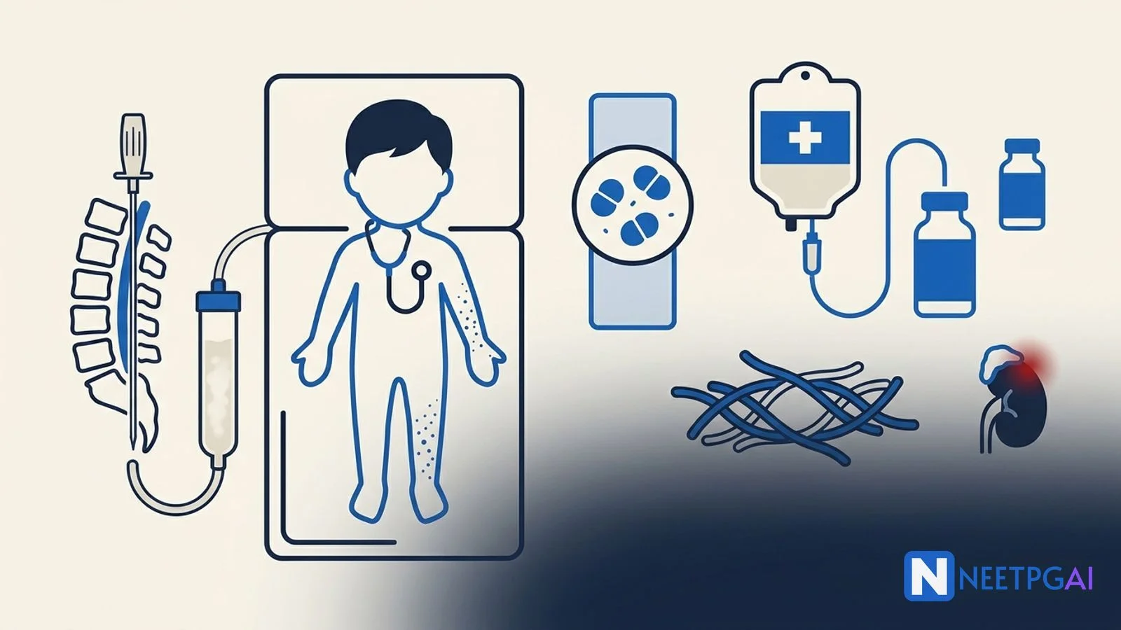 Clinical Case: 5-Year-Old with Fever, Petechiae and Neck Stiffness — Meningococcal Meningitis & Sepsis Workup for NEET PG