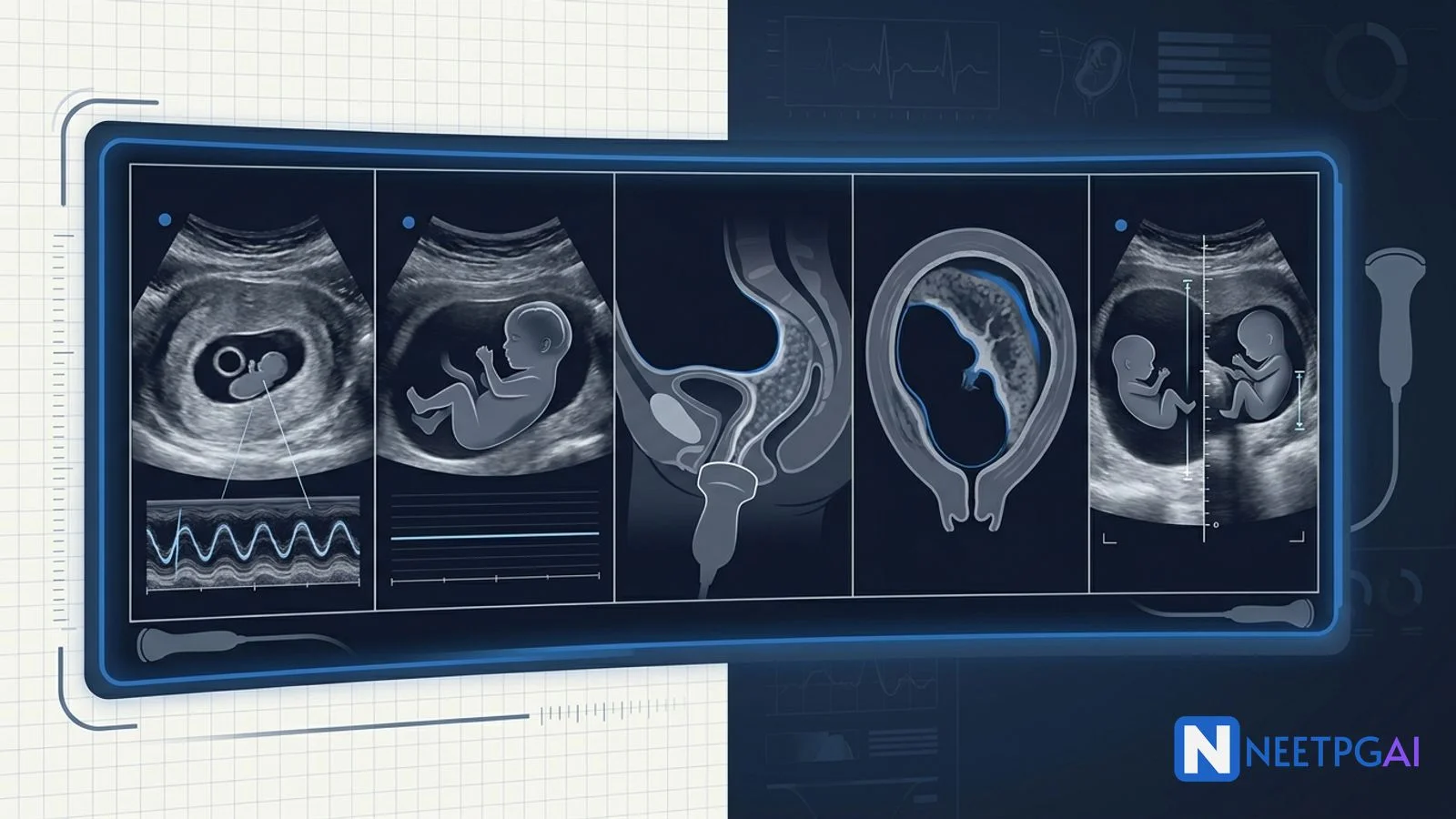 Image MCQ: Obstetric Ultrasound Findings for NEET PG (Gestational Sac, IUFD, Previa, Abruption, Liquor)