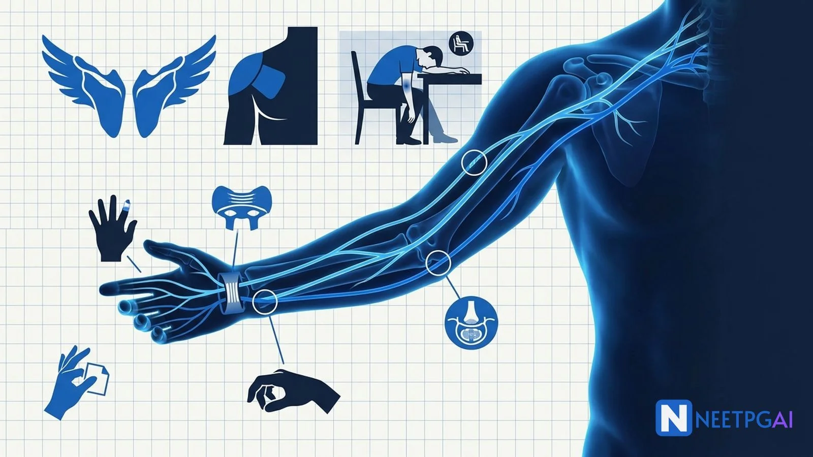 Peripheral Nerve Injuries — Median, Ulnar, Radial NEET PG 2026